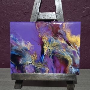 Vibrant Blue and Green Abstract Painting on Canvas